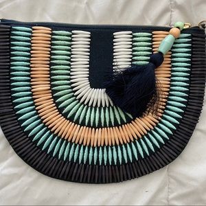 NWT Stella & Dot Navy beaded clutch